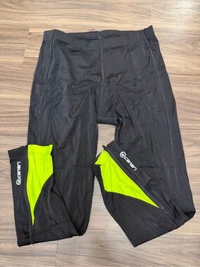 NWT Canari women sz L radiant gel Black Cycling Pants zipper ankle